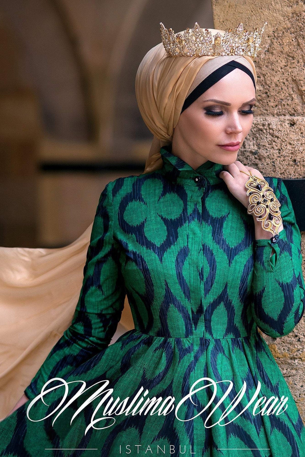 GREEN DIAMOND CHIFFON DRESS