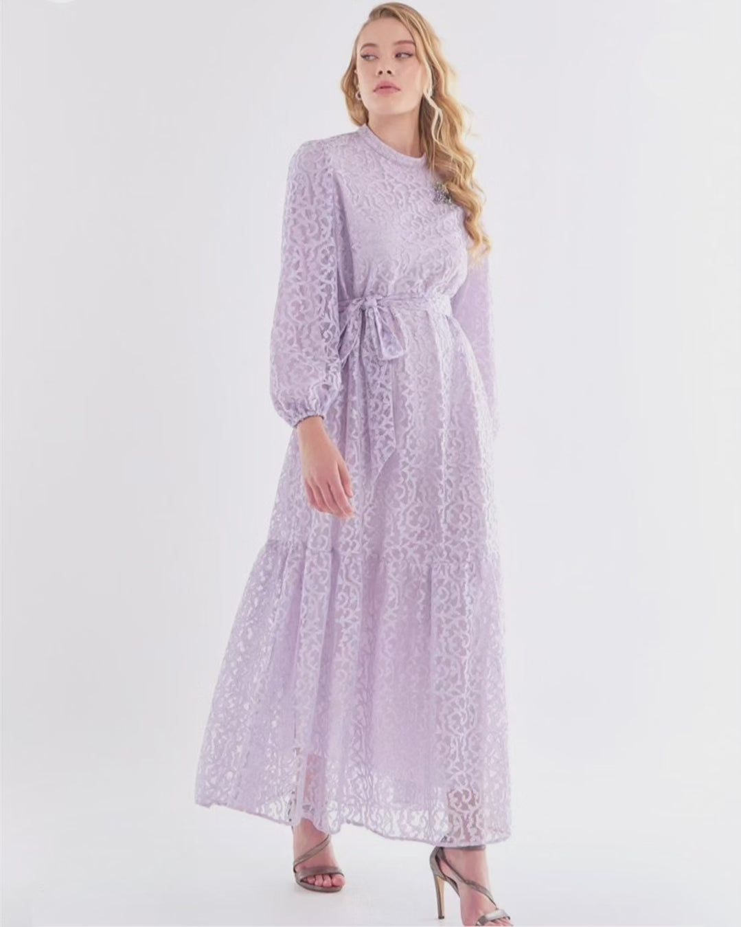 KAYRA Lace Dress-Lilac KA-B23-23103