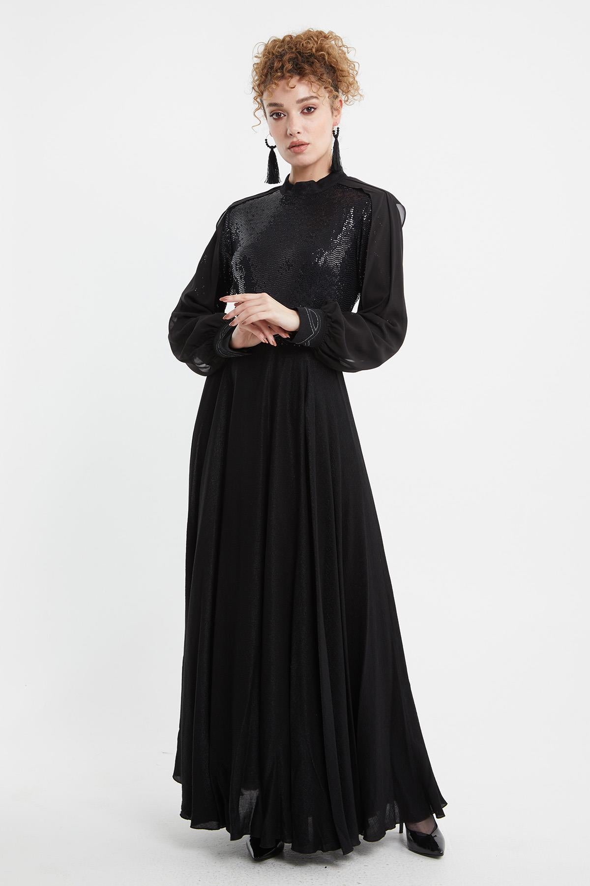 Doque Evening Dress-Black DO-B21-63039