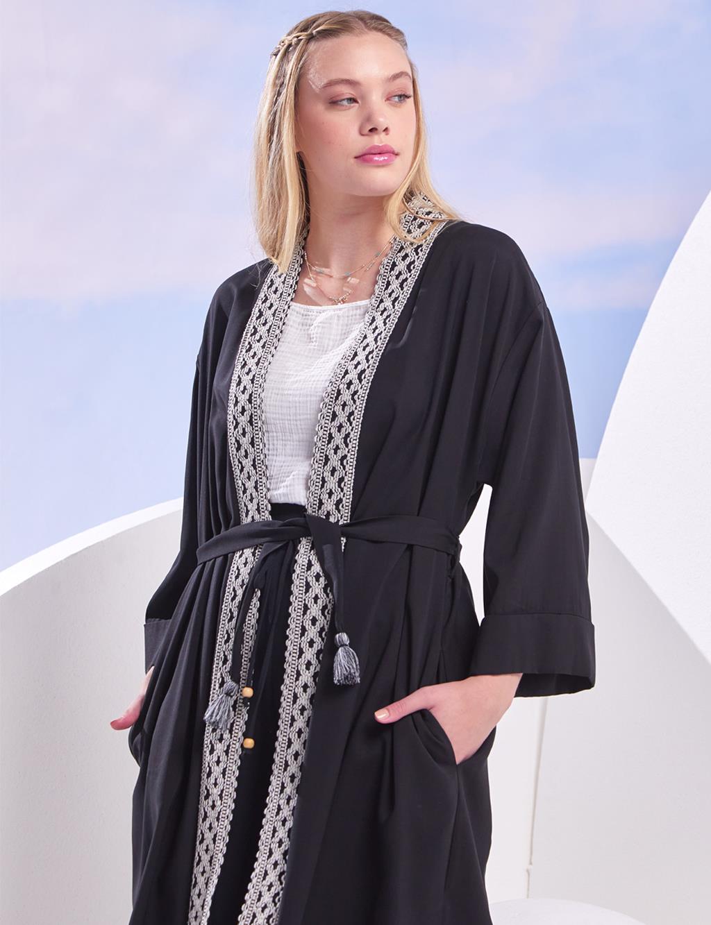 KAYRA Embroidered Detail Jacket Dress