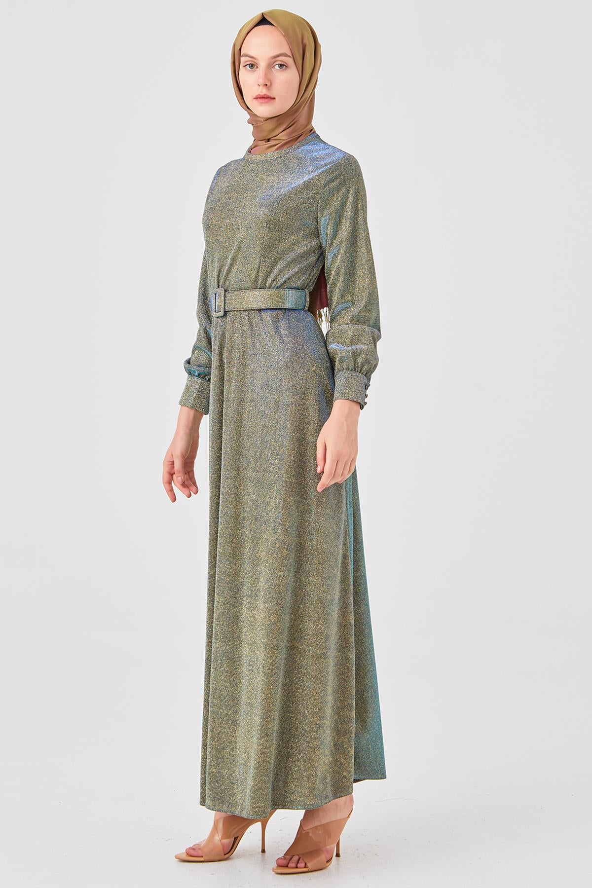 Doque Emerald Silvery Green Evening dress