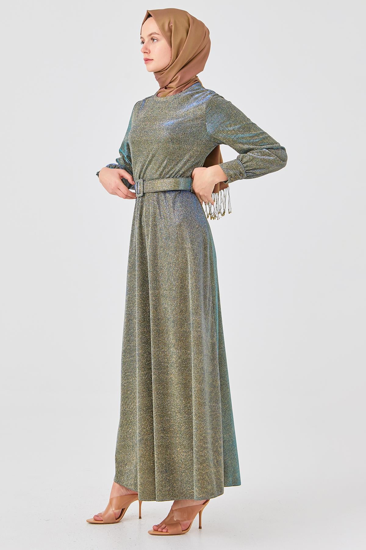 Doque Emerald Silvery Green Evening dress