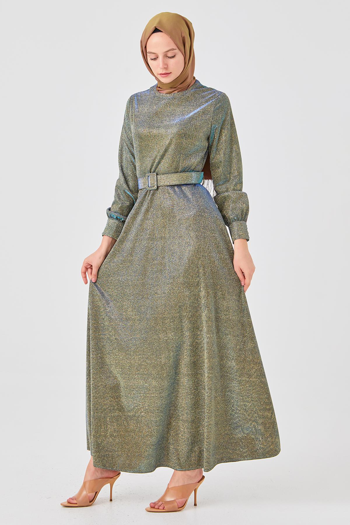 Doque Emerald Silvery Green Evening dress