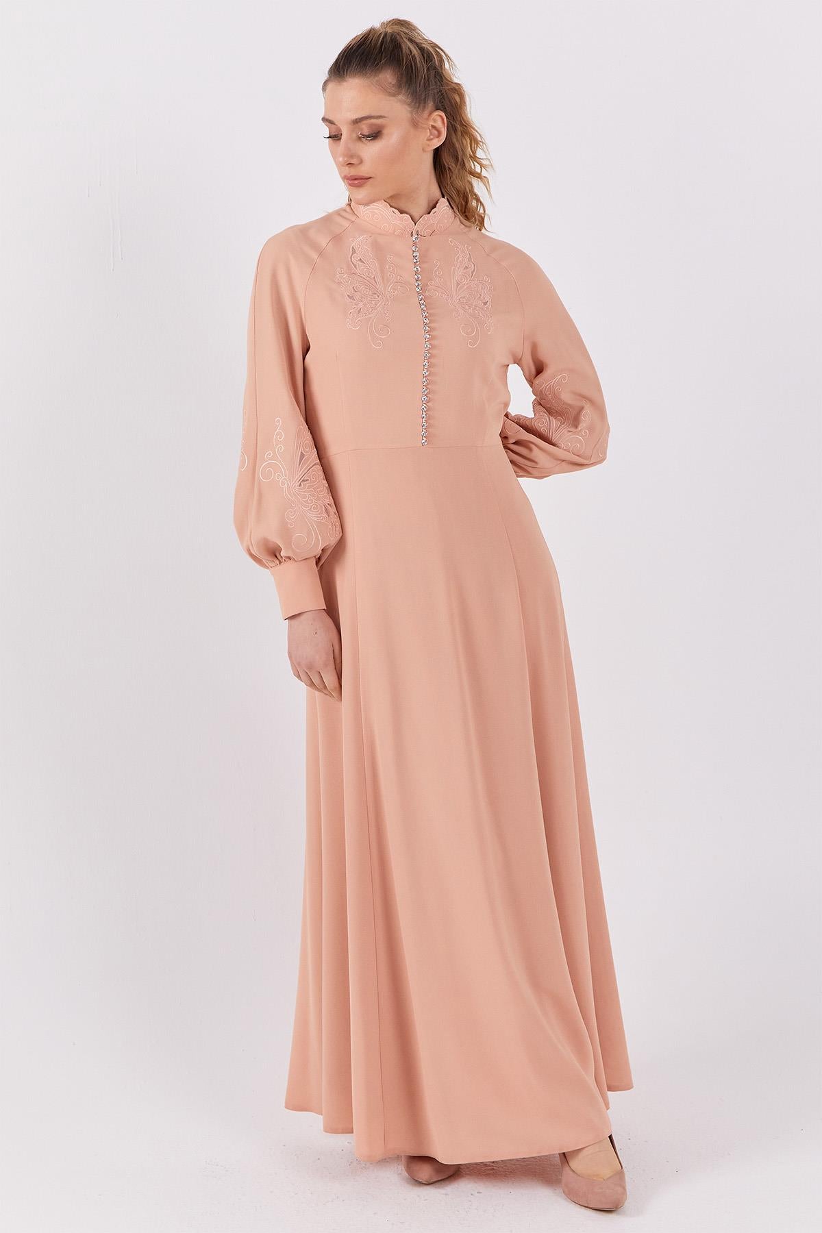 Kayra Long Dress-Powder