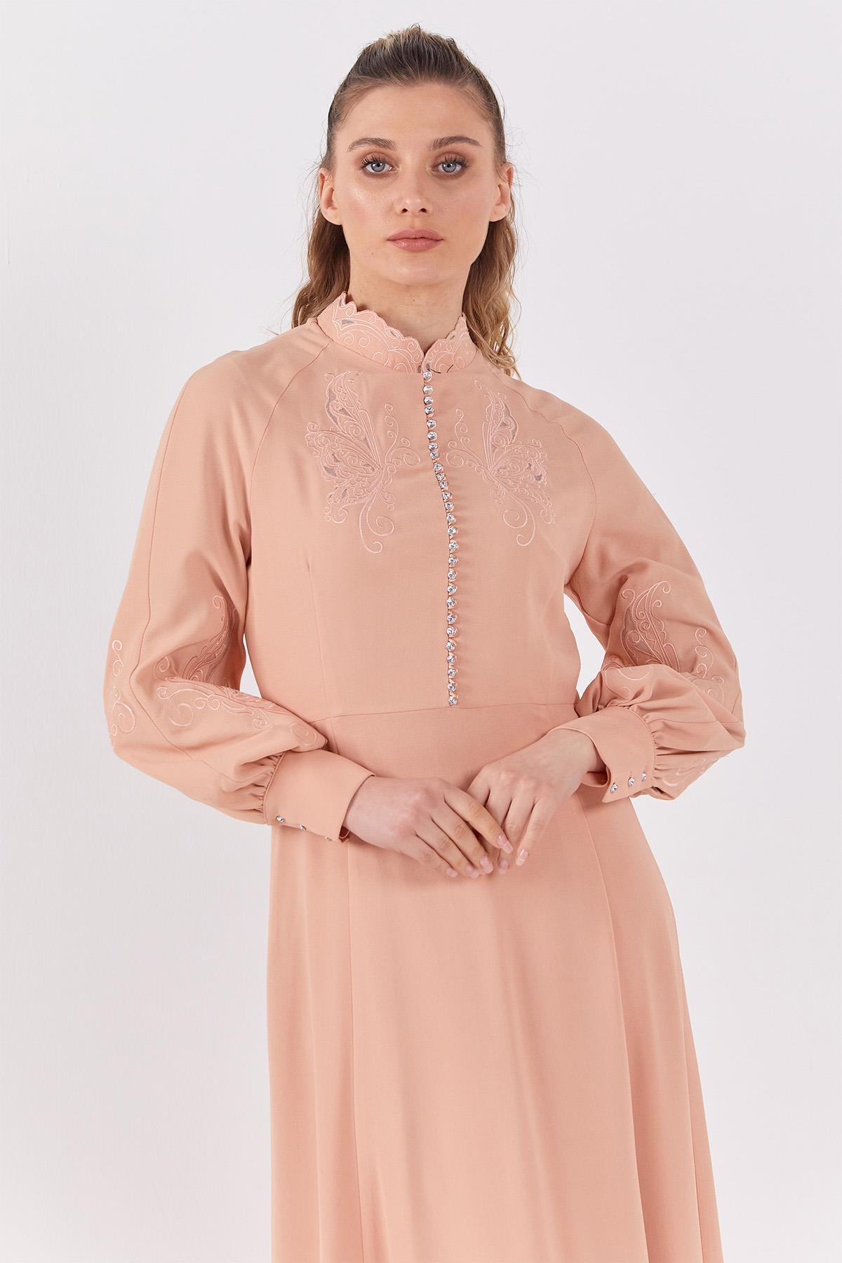 Kayra Long Dress-Powder