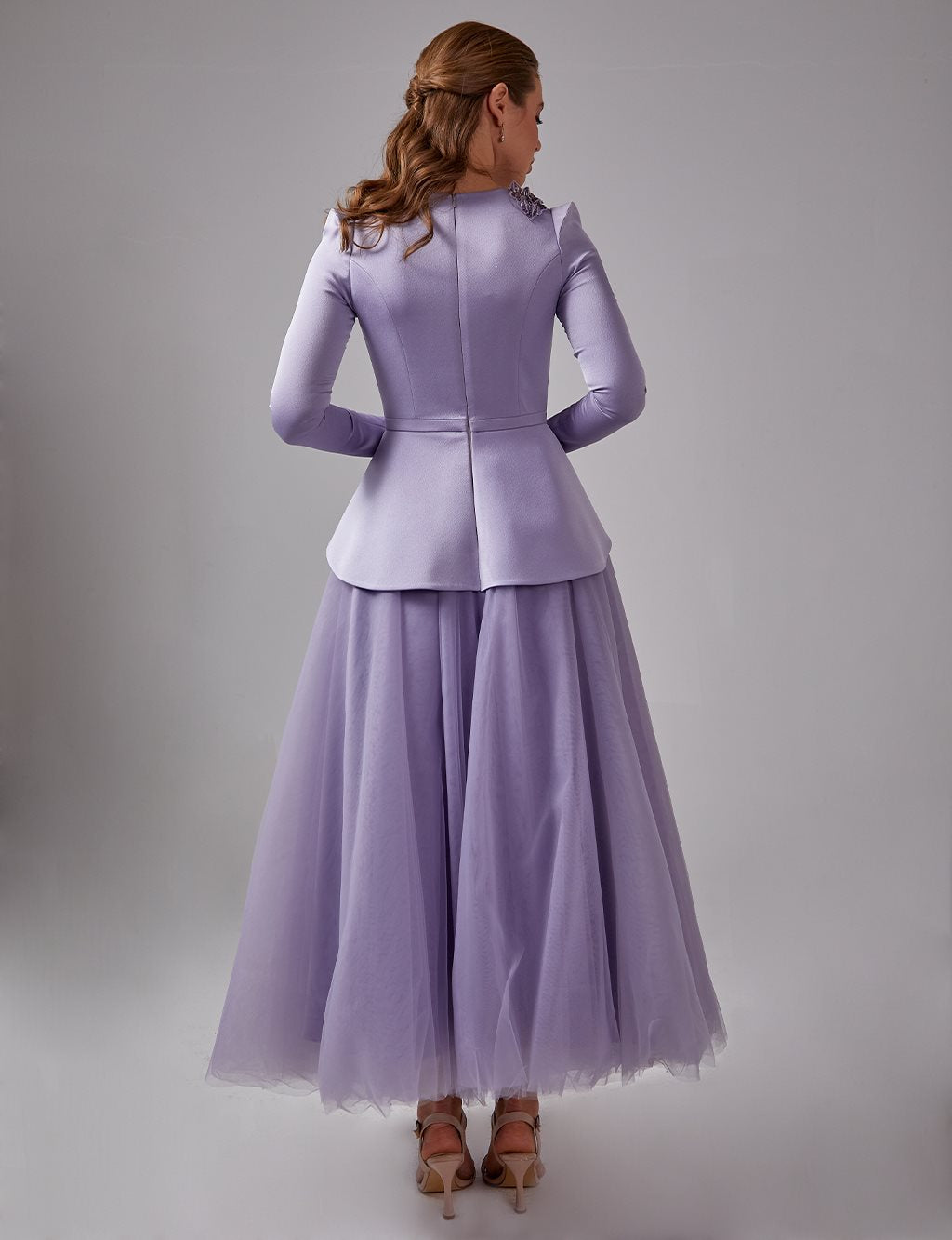 Tiara Tulle Skirt Evening Dress Purple