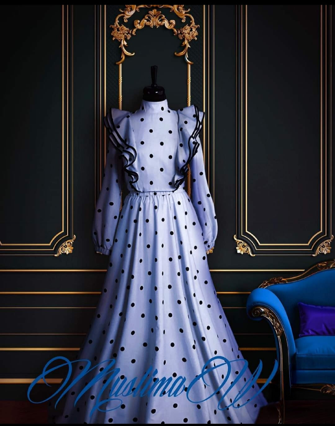 Muslimaware blue ruffle dress