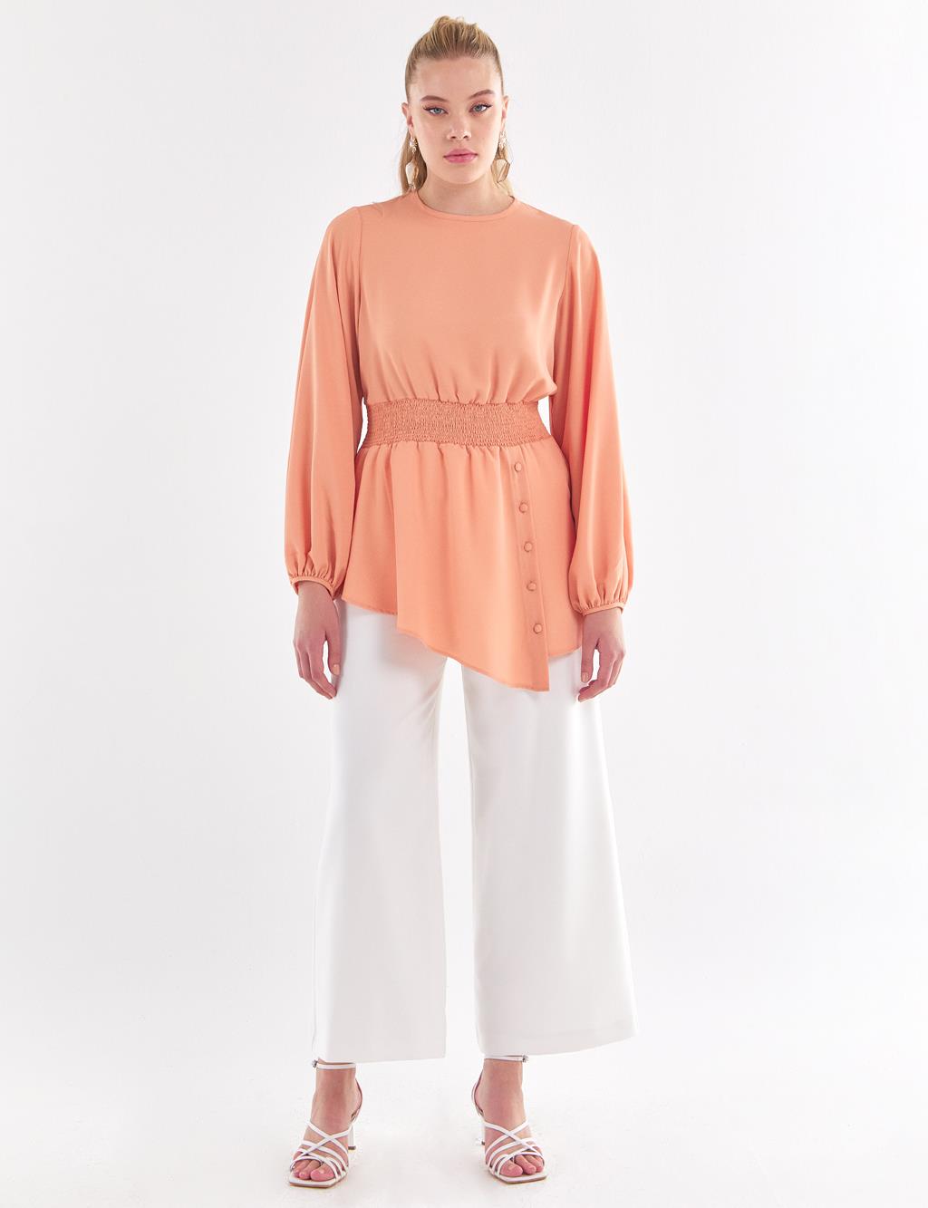 Kayra Wide Leg High Waist Pants Ecru
