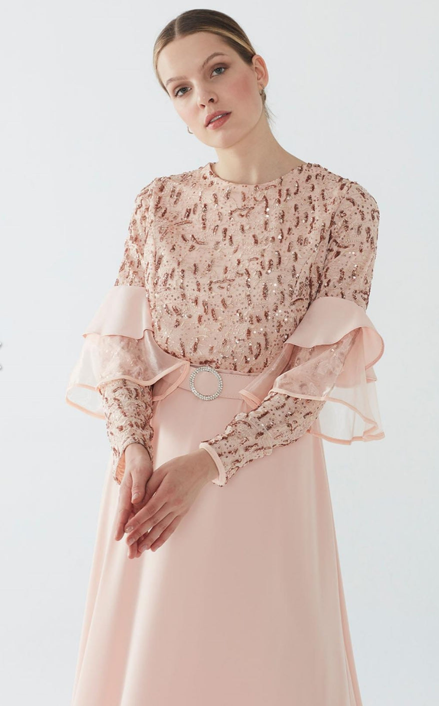 Long Evening Dress with belt