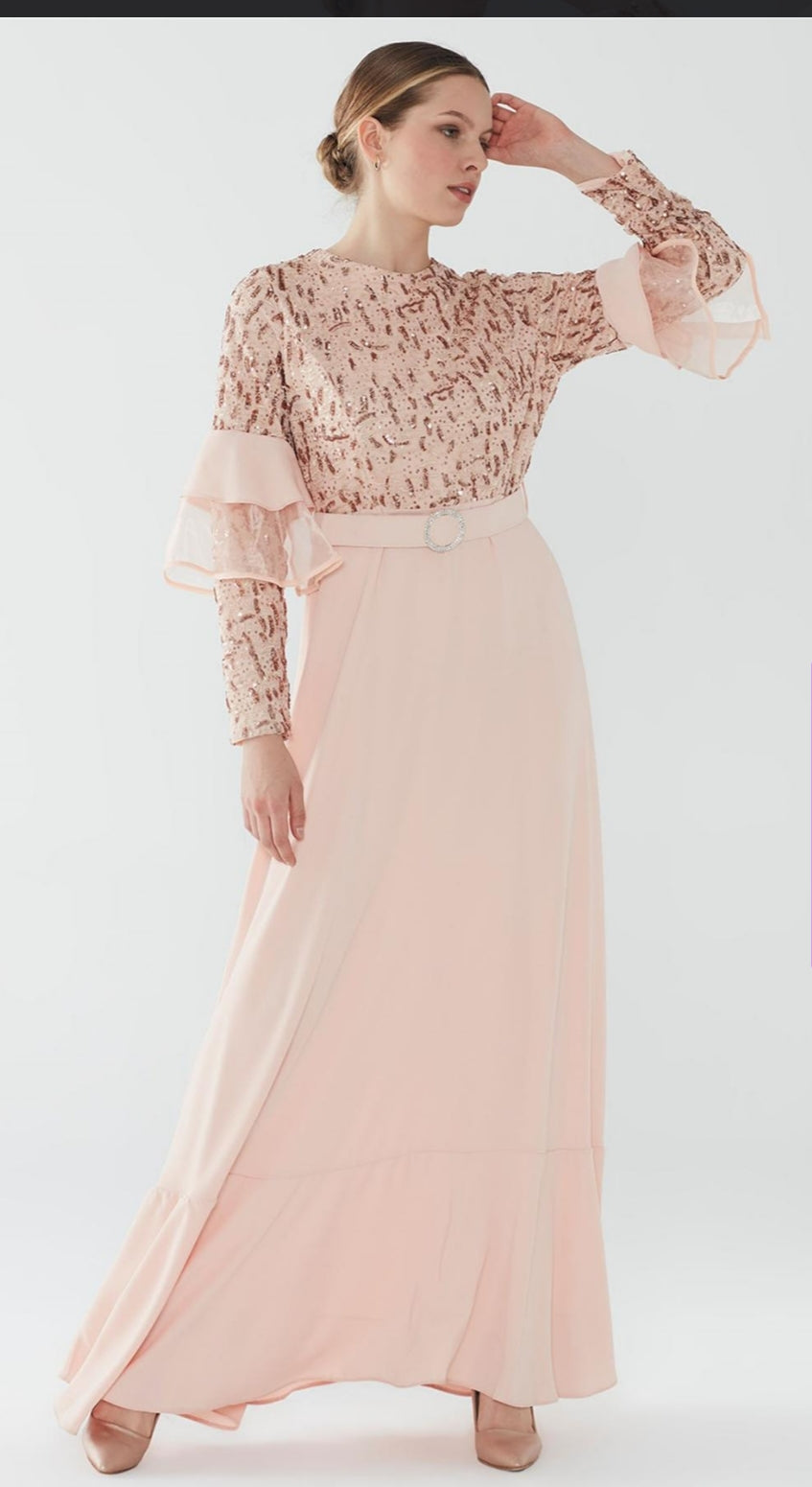 Long Evening Dress with belt