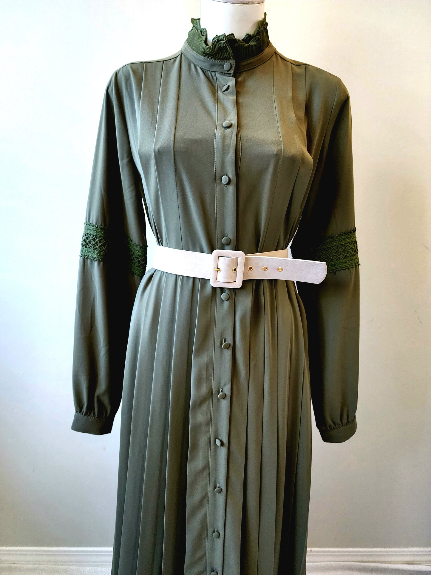 Long shirt dress with belt