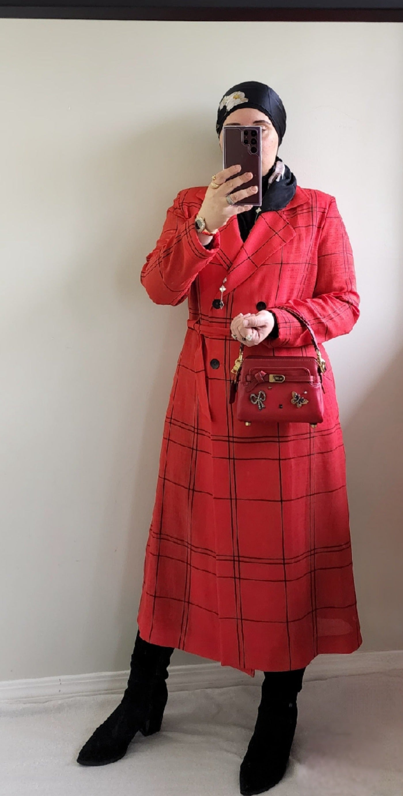 Beautiful red trench coat