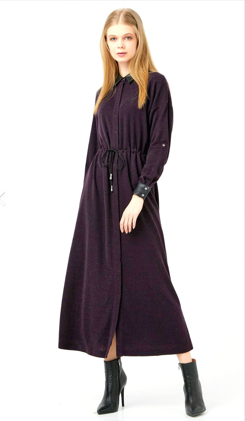 Tie belt Long dress