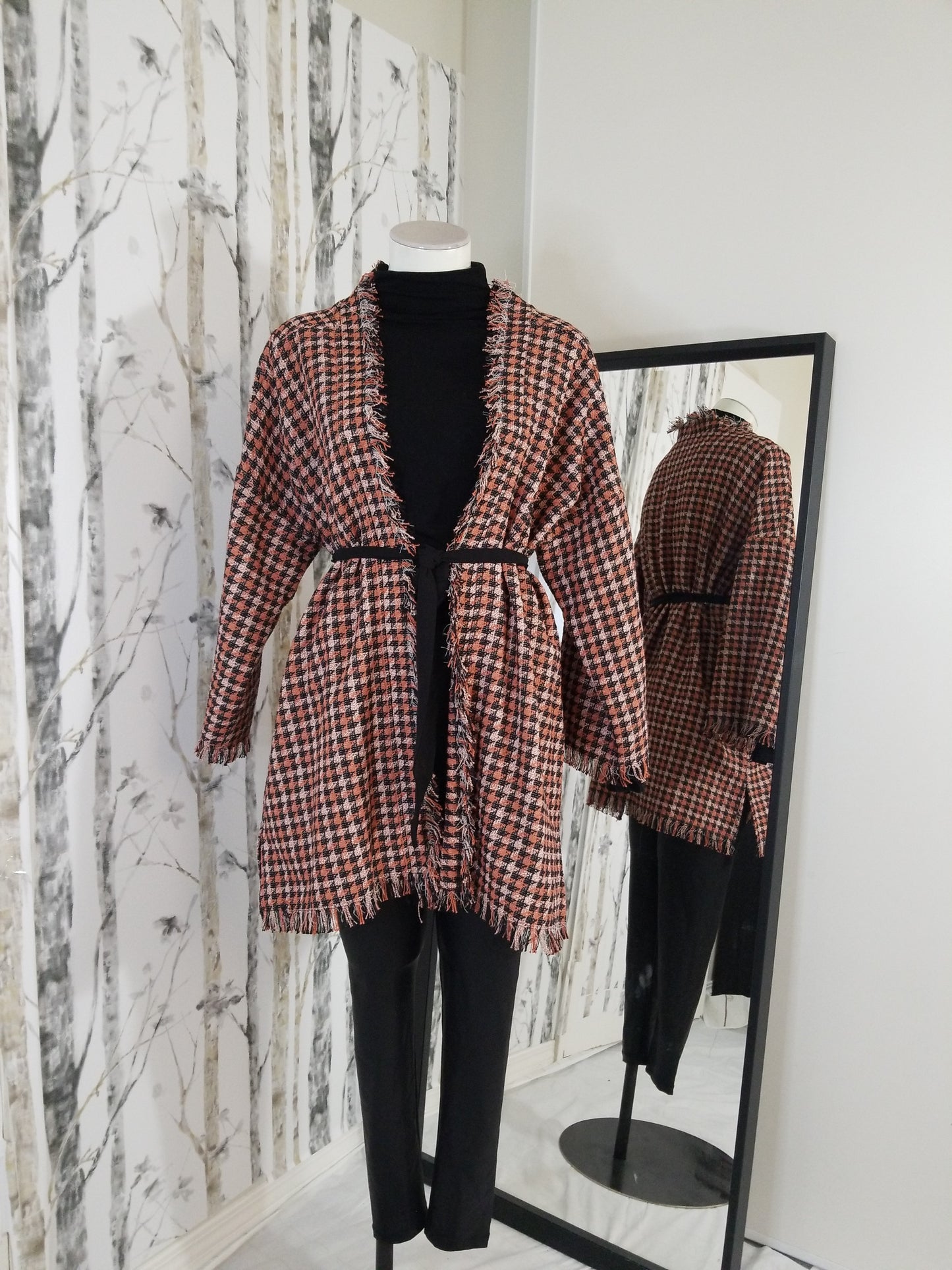 Tweed Jacket With Belt