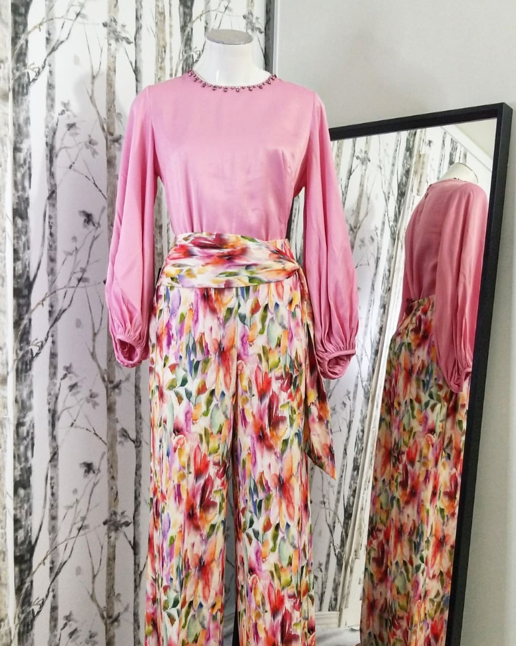 Round-neck Satin Blouse