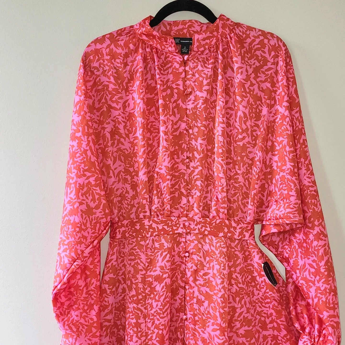 Long Satin Shirt Dress