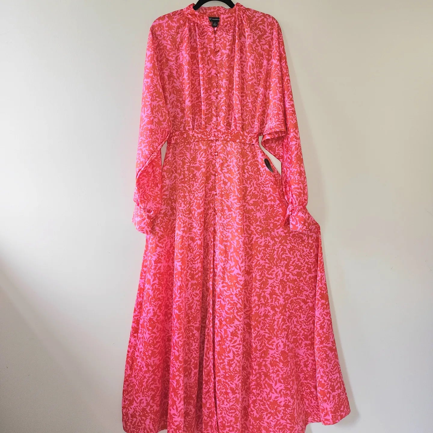 Long Satin Shirt Dress