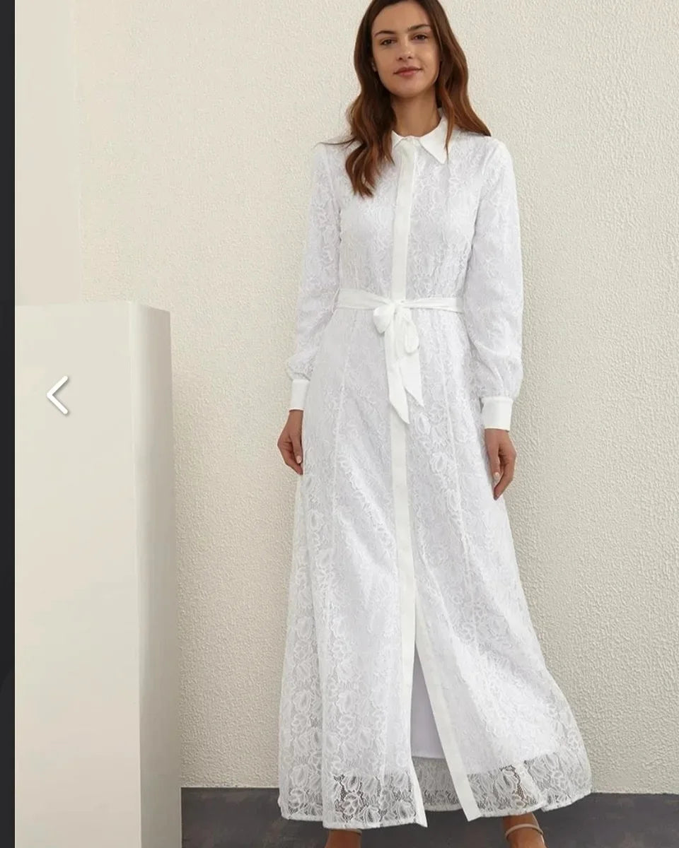 KAYRA lace shirt dress
