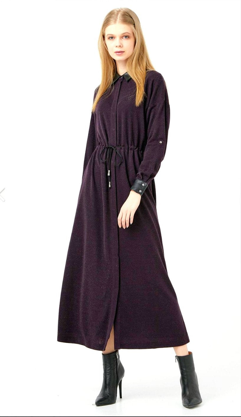 Tie belt Long dress