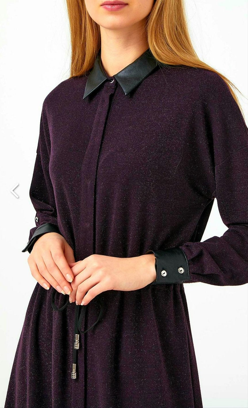 Tie belt Long dress