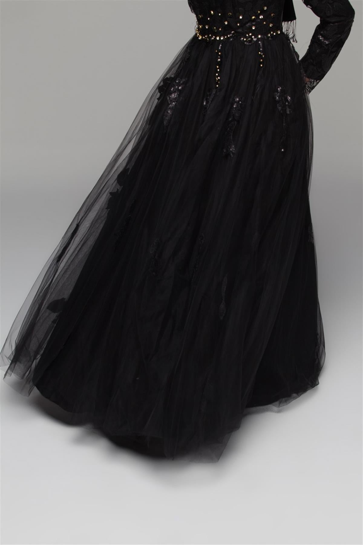 Armine Long Evening Dress Black