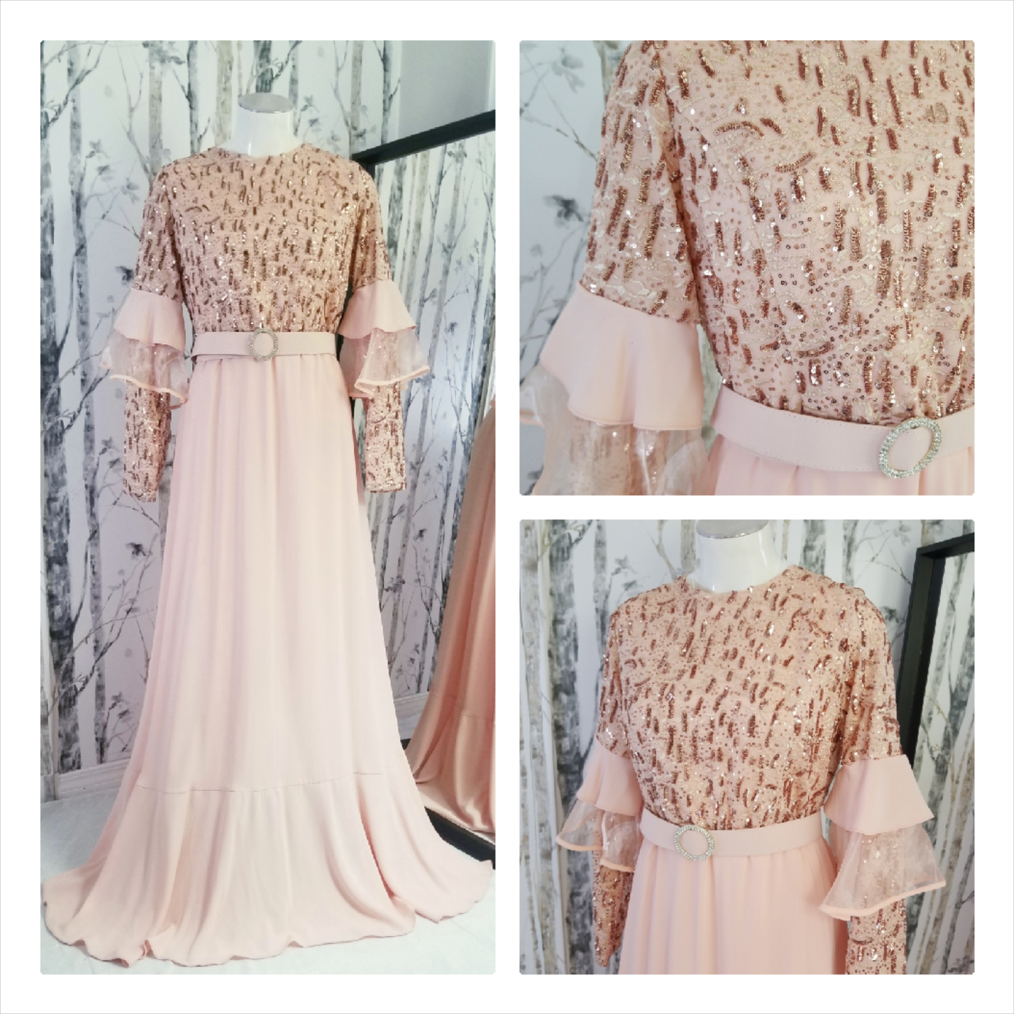 Long Evening Dress with belt