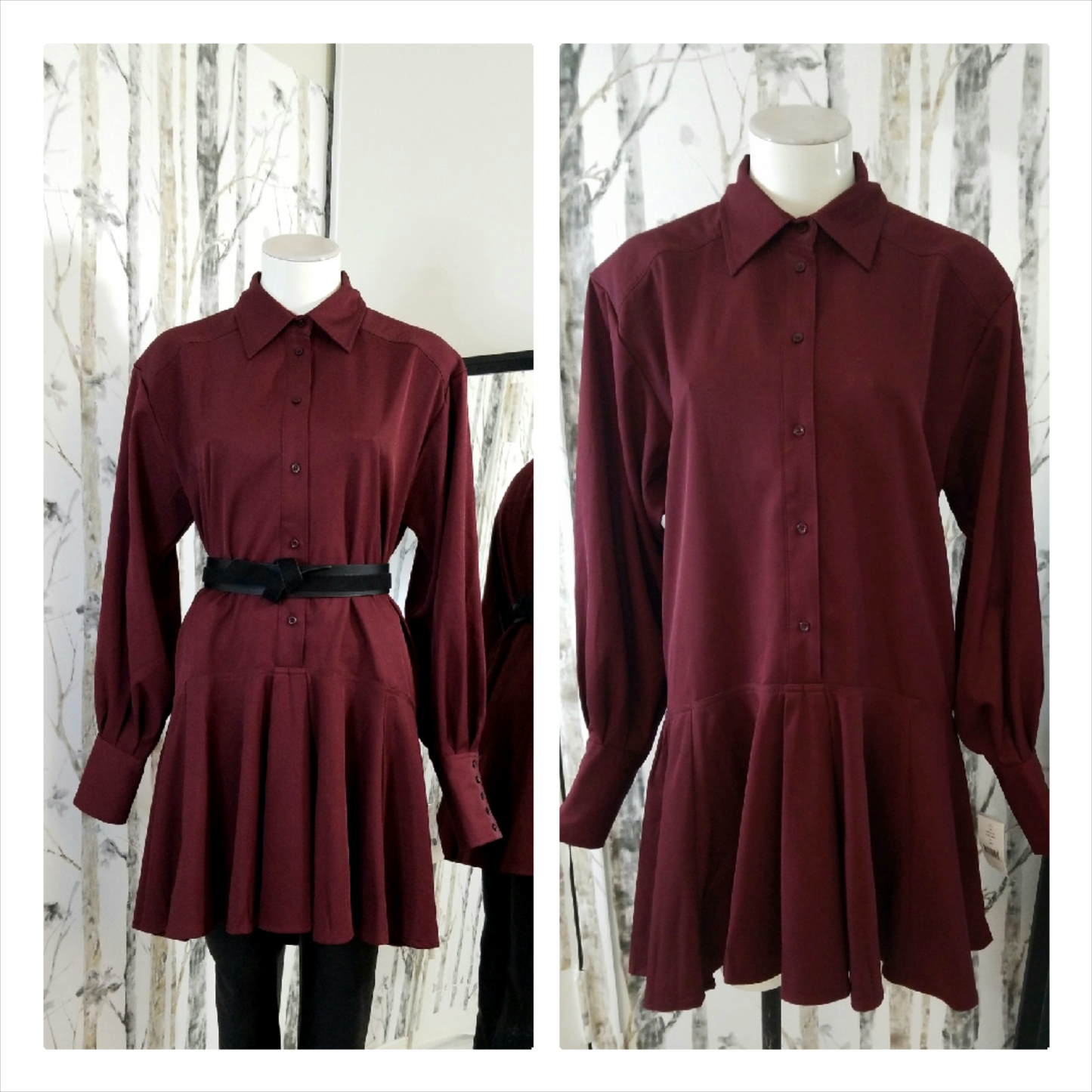 Long-Sleeve Shirtdress. Tunic