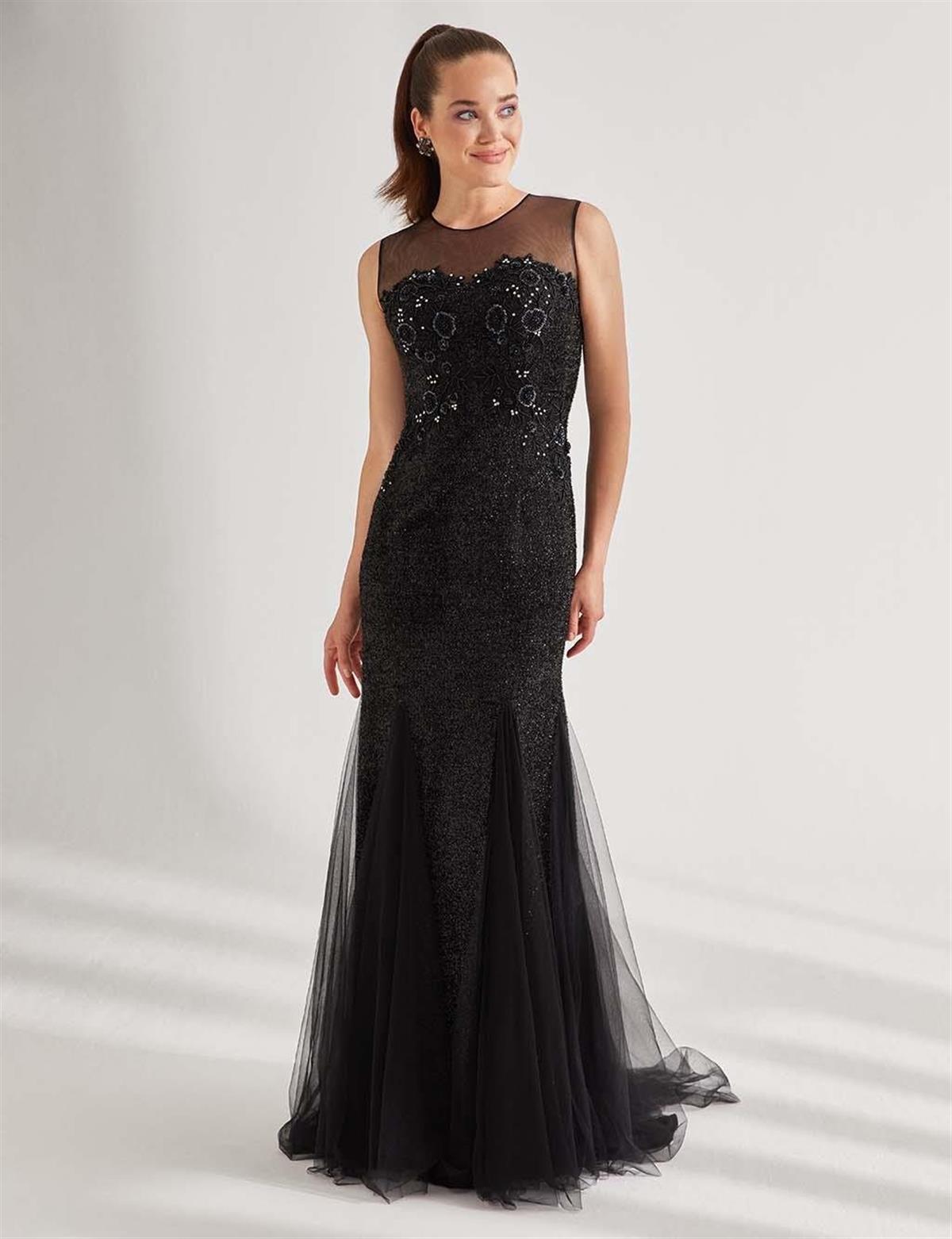 Tiara Evening Dress-Black