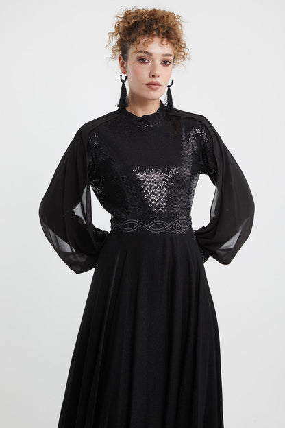 Doque Evening Dress-Black DO-B21-63039