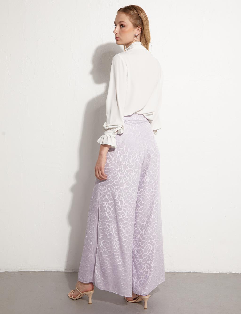 Kayra Wide Legs Lined Pant Lilac