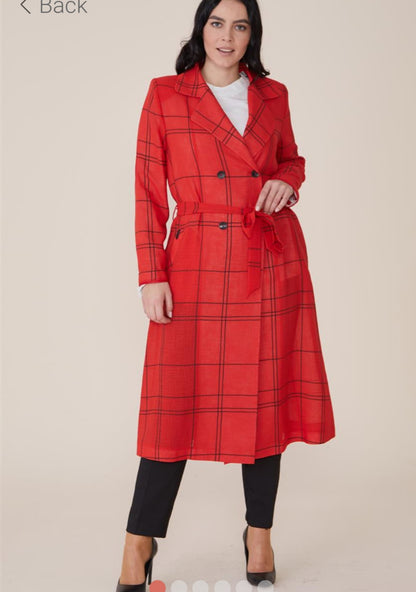 Beautiful red trench coat