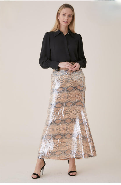 KAYRA sequin long Skirt