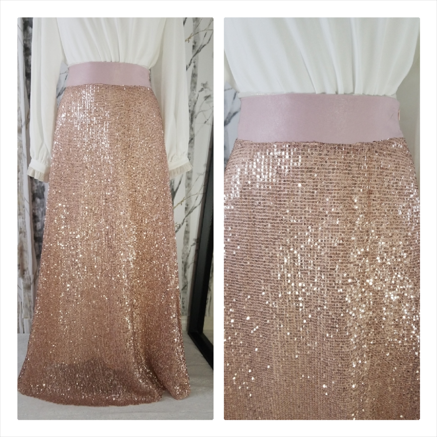 Long sequin skirt