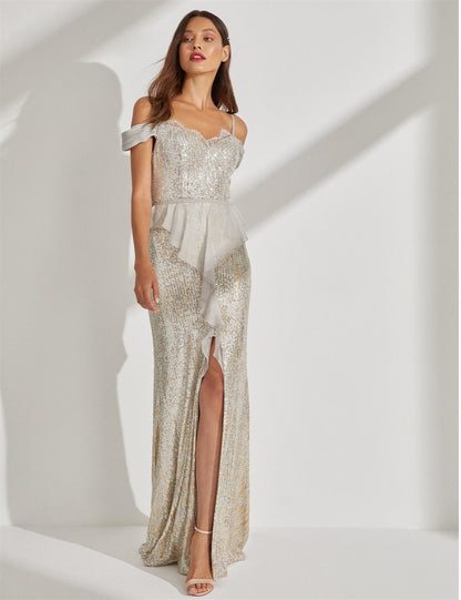 Tiara Dresses-TA-B20-26135-108 Silver